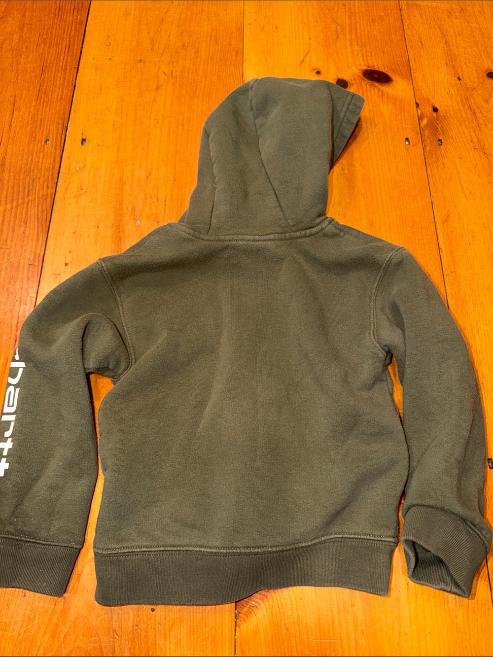 Carhartt Toddler Olive Green Full-Zip Hoodie with Sleeve Logo size 3T - Picture 5 of 5